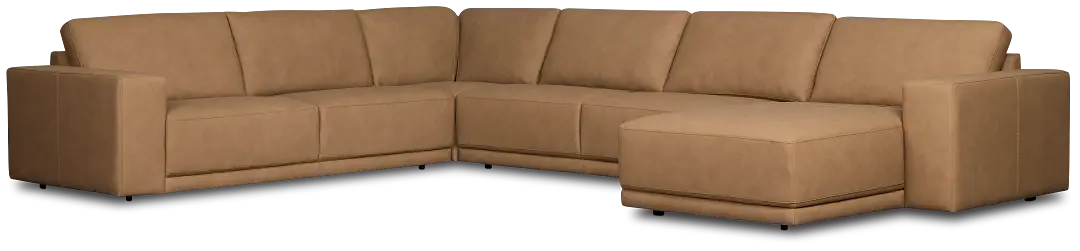 Kellan Light Brown Leather Medium Right Chaise Sectional Kellan Light Brown Leather Medium Right Chaise Sectional