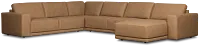 Kellan Light Brown Leather Medium Right Chaise Sectional