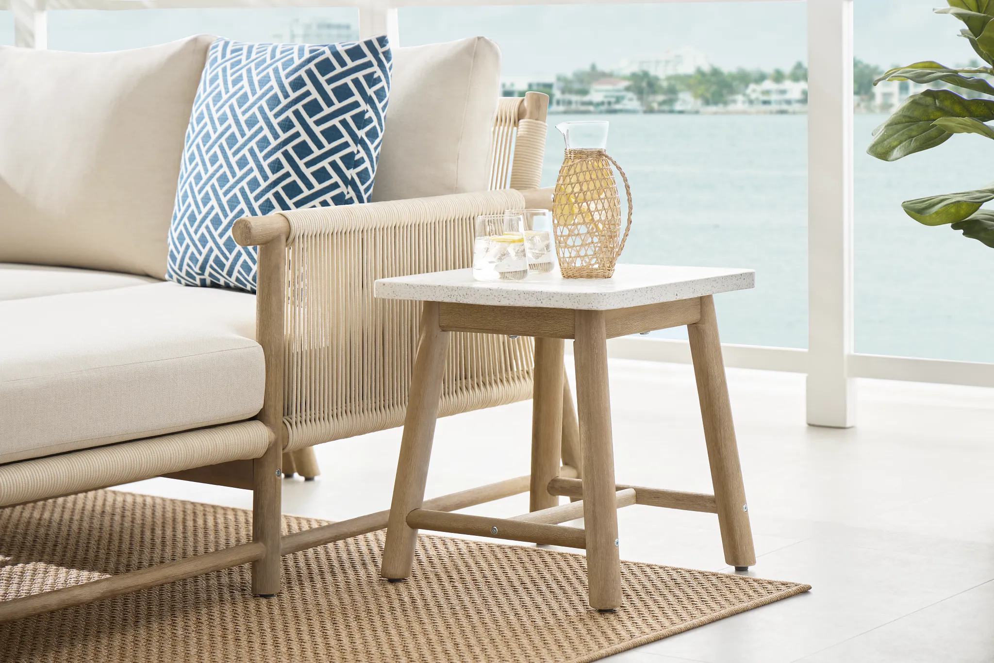 Azure Light Tone Square End Table