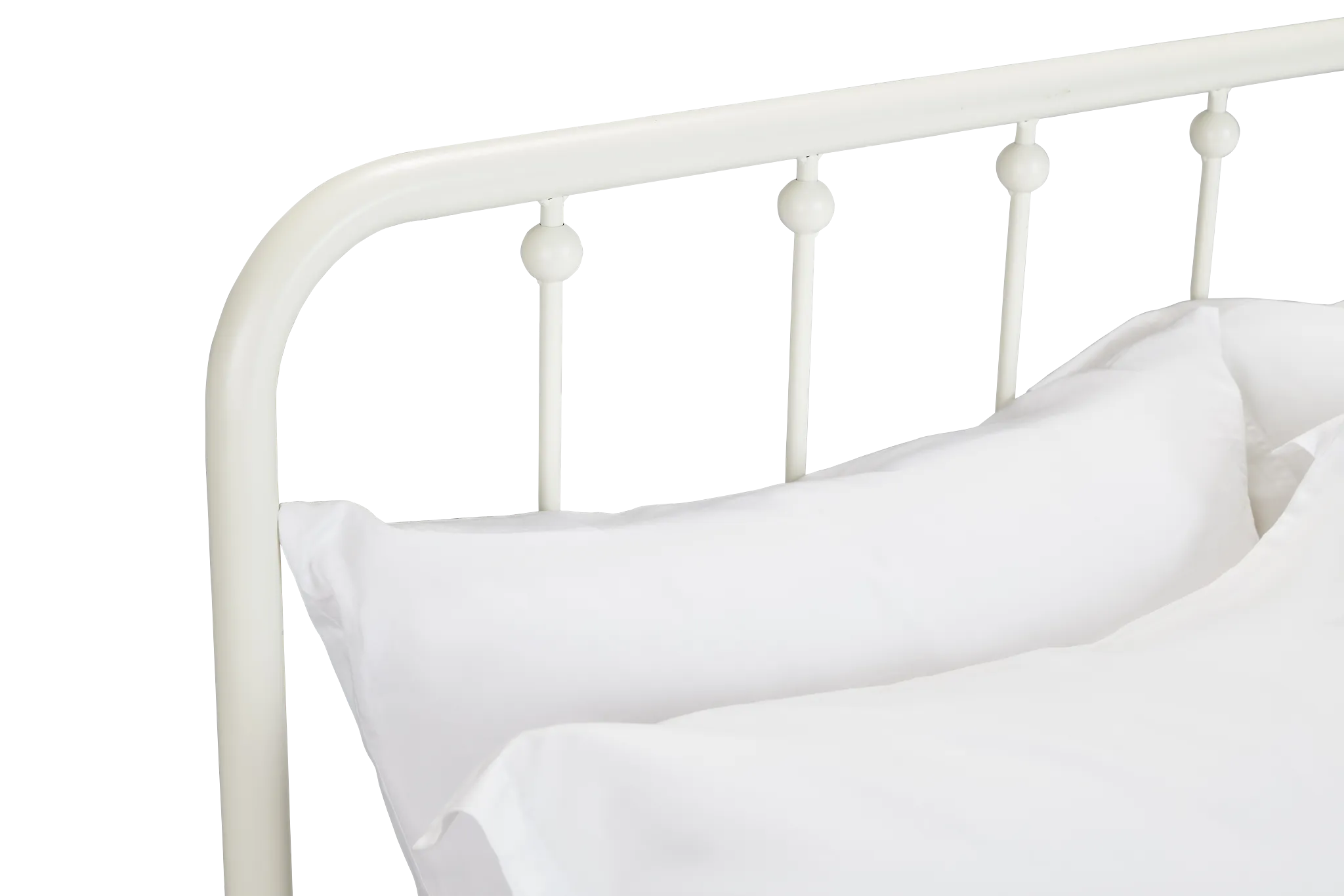 Rory White Metal Panel Bed