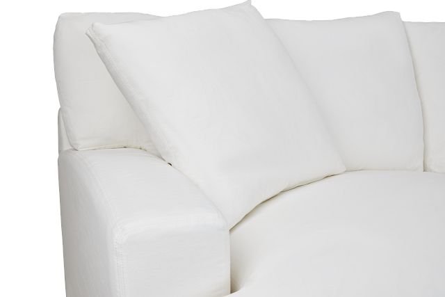 Delilah White Fabric Large Two-arm Sectional