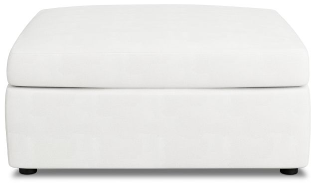 Destin Sutton White Fabric Cocktail Ottoman