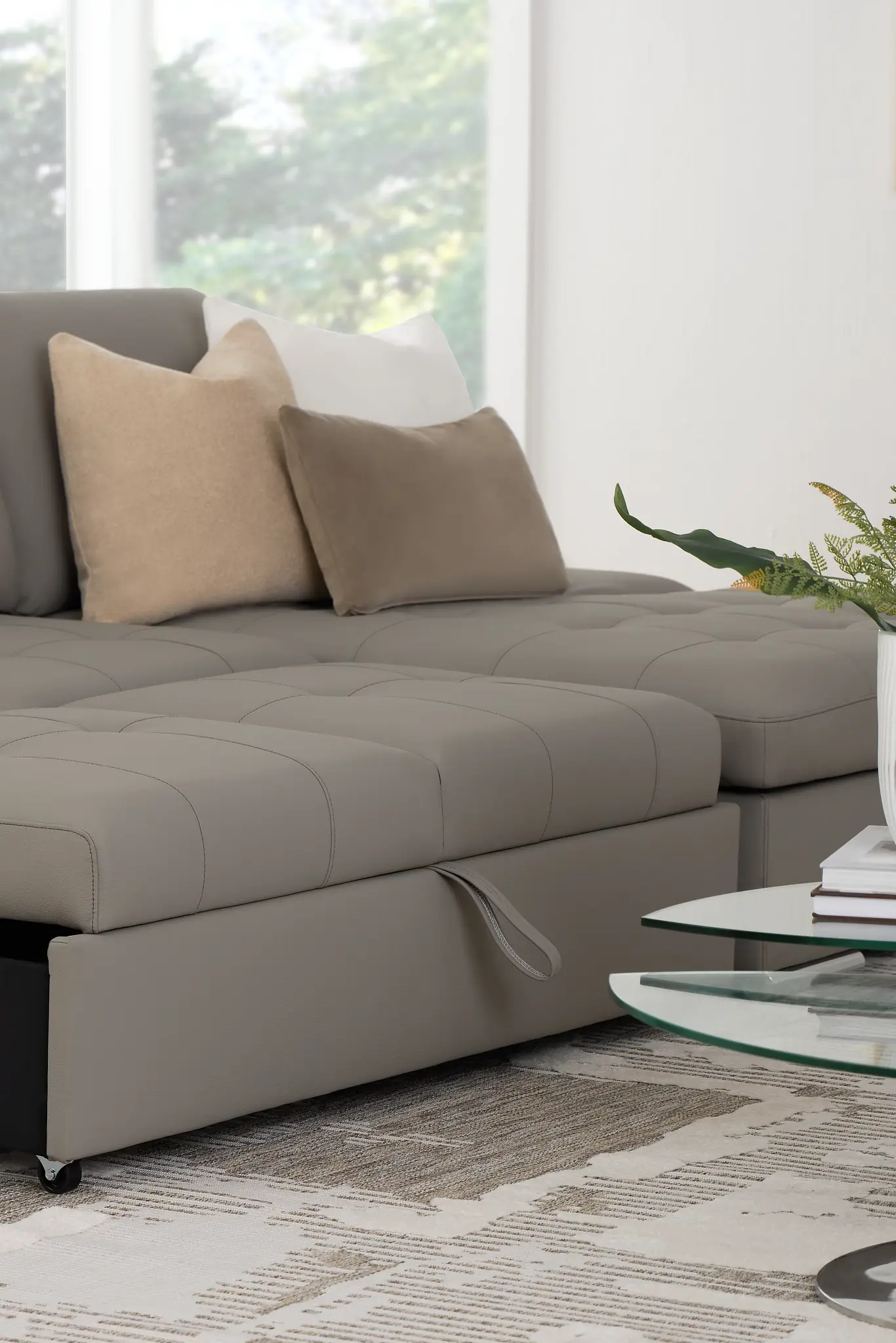 Eden Gray Micro Right Chaise Sleeper Sectional Eden Gray Micro Right Chaise Sleeper Sectional