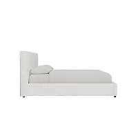 Grayton Sutton White 44" Upholstered Platform Bed