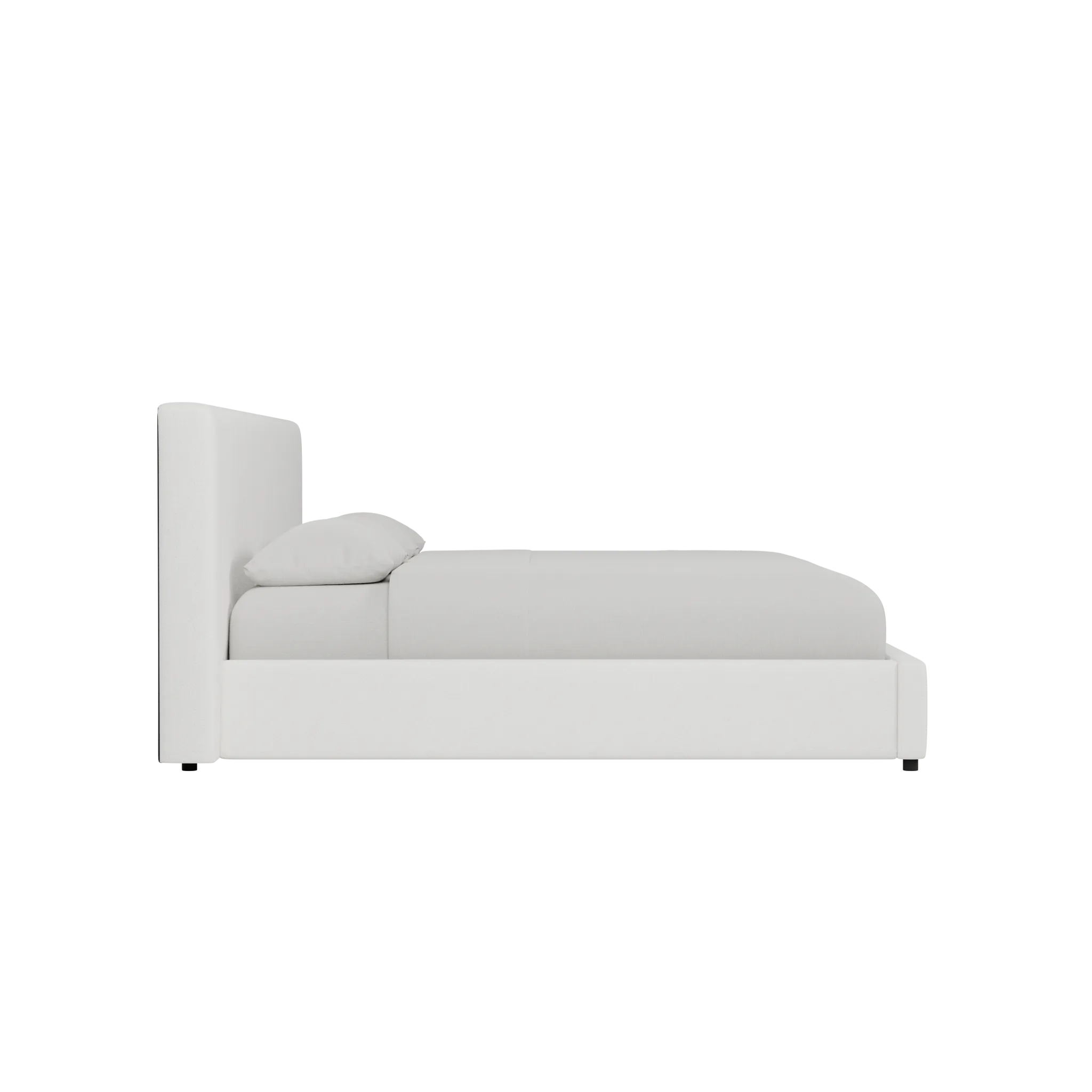 Grayton Sutton White 44" Upholstered Platform Bed