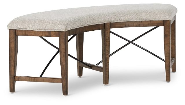 Heron Cove Mid Tone Curved Dining Bench (1)
