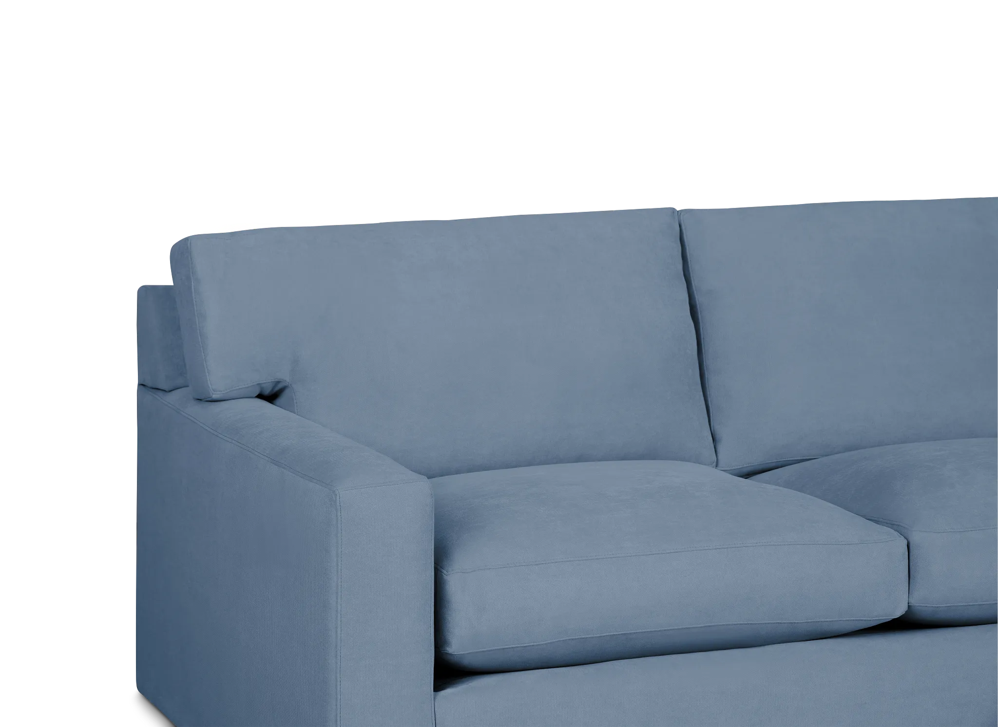 Hudson Blue Fabric Small Right Chaise Sectional