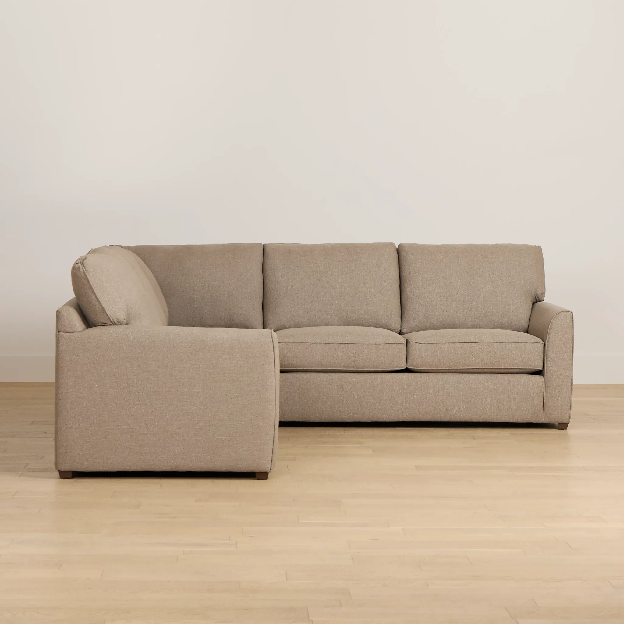 Tate Brown Fabric Medium Left Chaise Memory Foam Sleeper Sectional