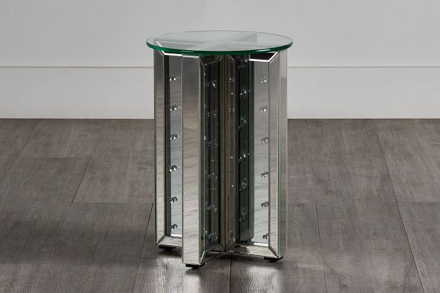 Marianne Mirrored Round Accent Table