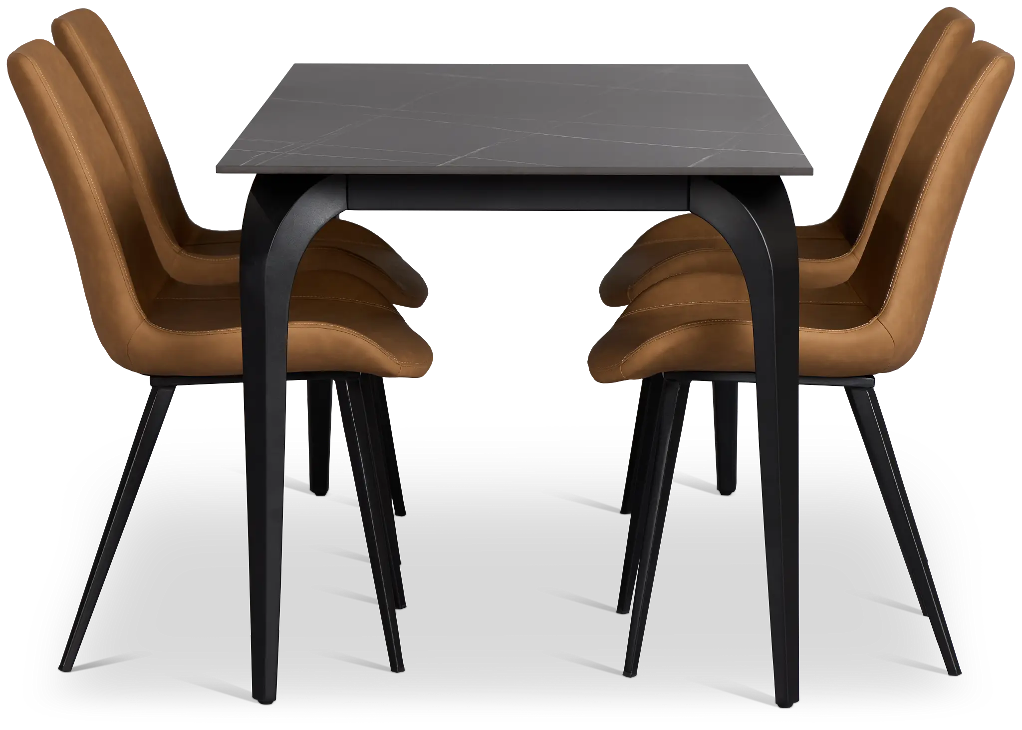 Sierra Black Stone Rectangular Table & 4 Upholstered Chairs Sierra Black Stone Rectangular Table & 4 Upholstered Chairs