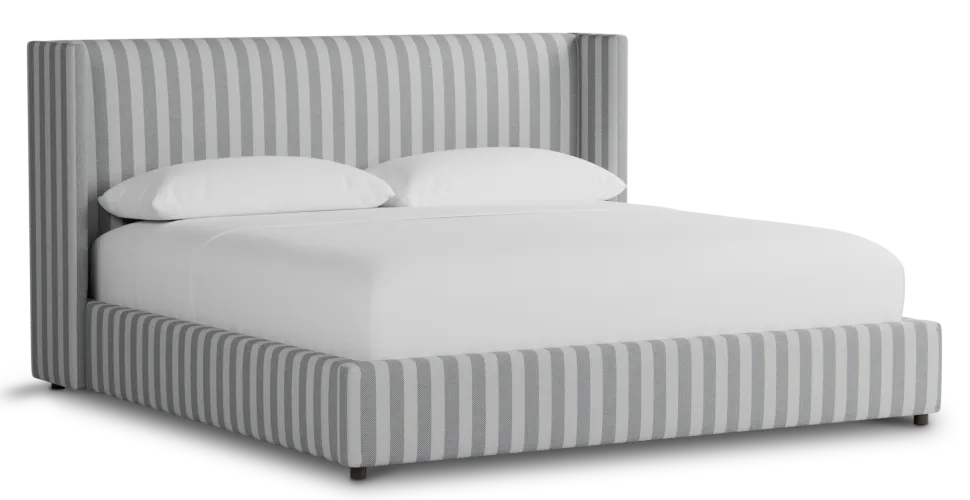 Captiva Sea Lane Light Gray 48" Upholstered Shelter Bed