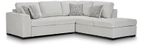 Blakely White Fabric Small Right Bumper Sleeper Sectional