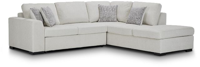 Blakely White Fabric Small Right Bumper Sleeper Sectional
