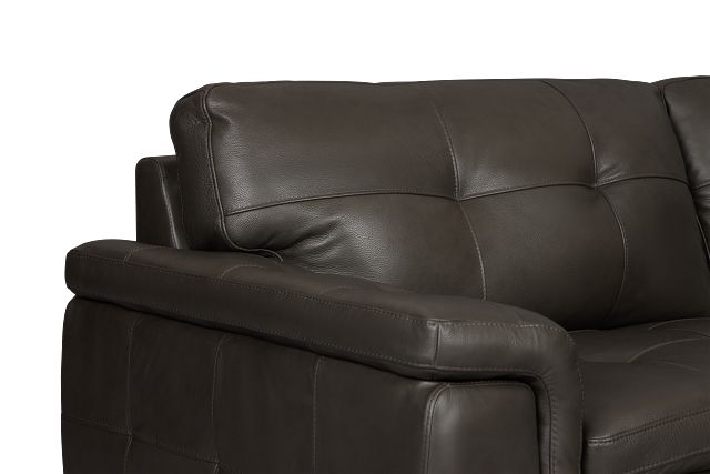 Braden Dark Gray Leather Medium Two-arm Sectional