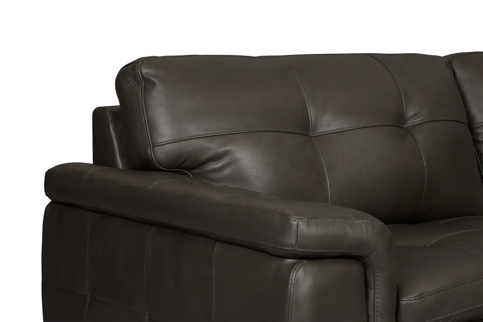 Braden Dark Gray Leather Medium Two-arm Sectional