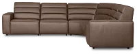 Sawyer Dark Brown Micro Small Triple Power Reclining Two-arm Sectional