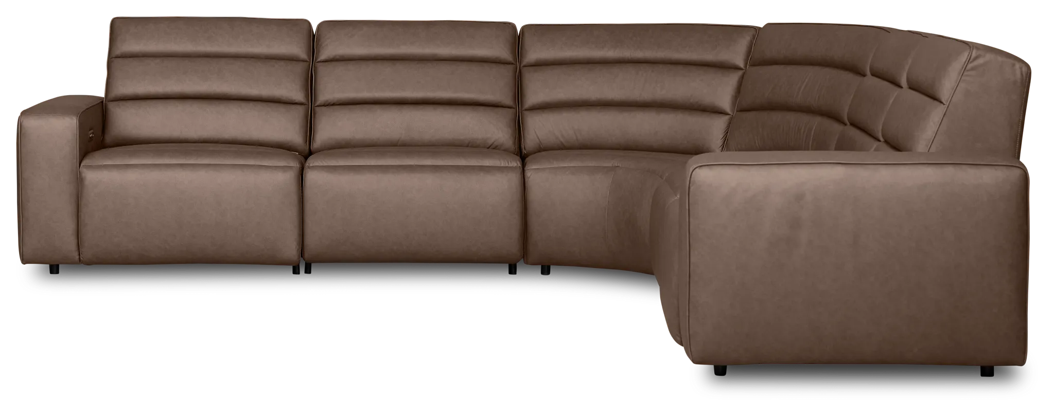 Sawyer Dark Brown Micro Small Triple Power Reclining Two-arm Sectional