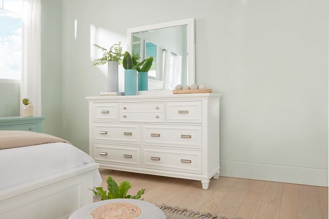 Cape Cod Ivory Dresser & Mirror