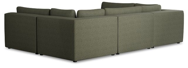 Destin Sutton Green Fabric 6-piece Pit Sectional