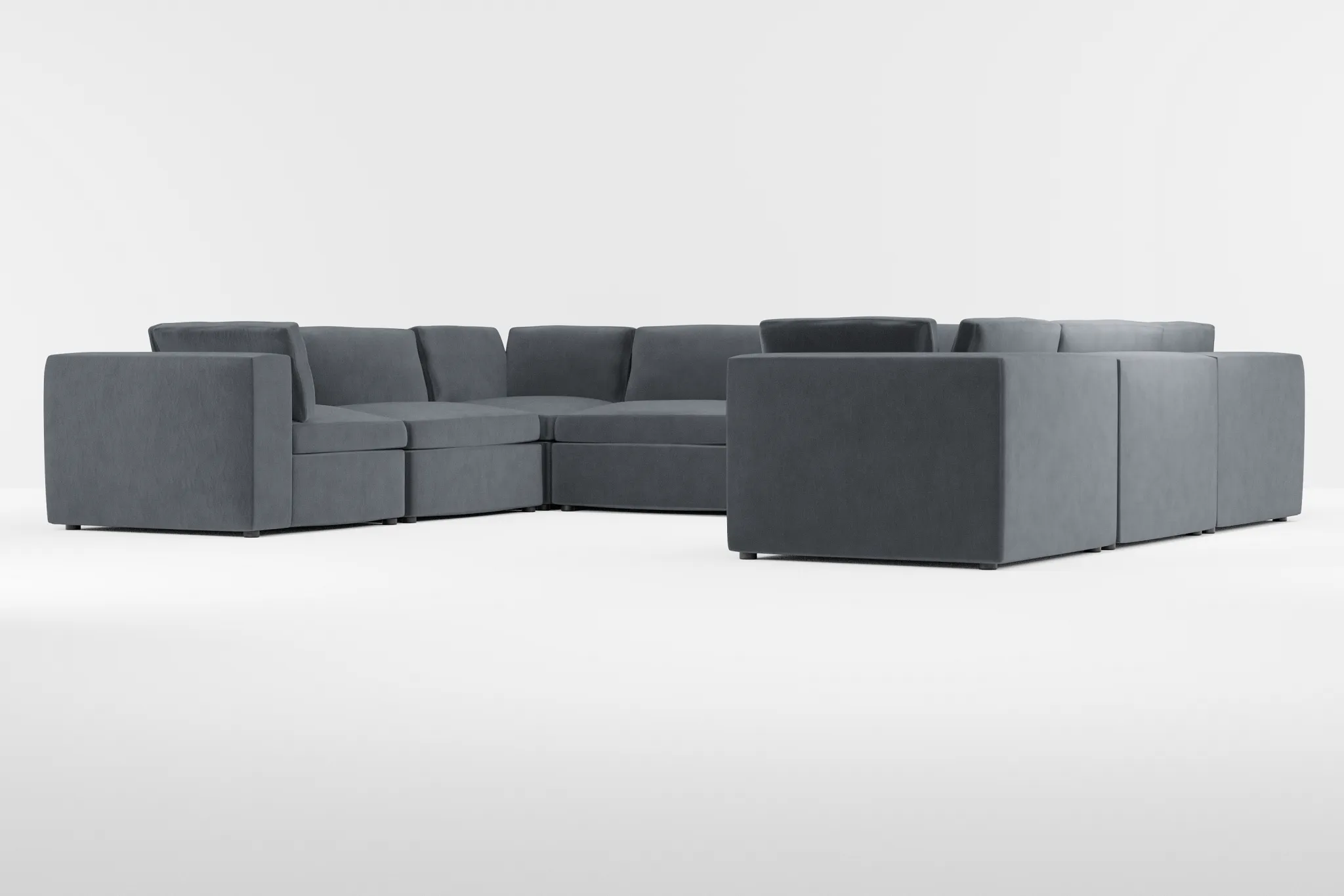 Destin Joya Gray Velvet 8-piece Modular Sectional