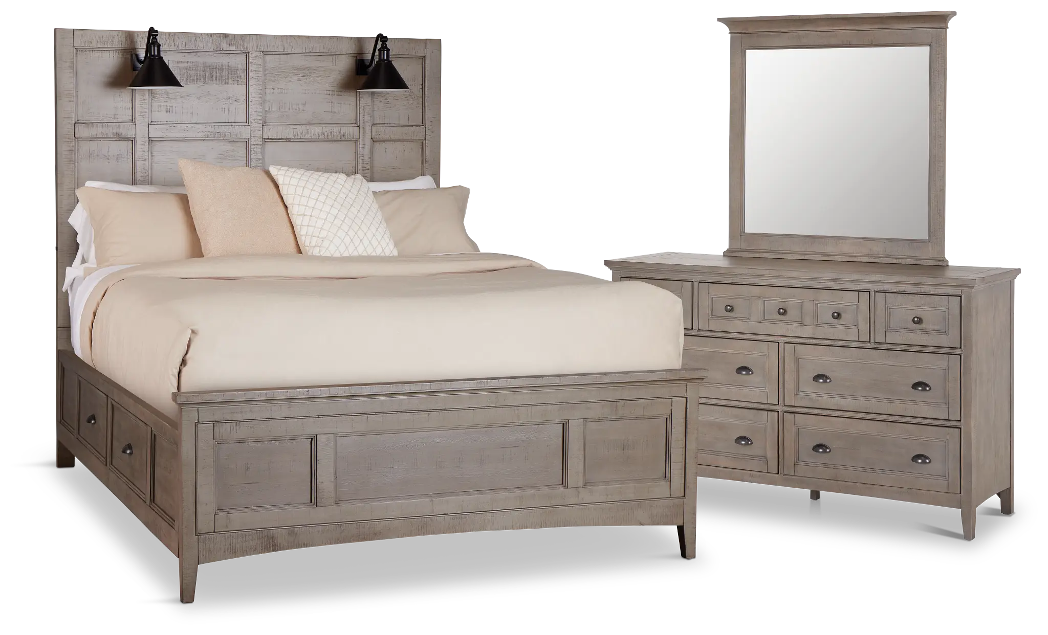 Heron Cove Light Tone Storage Panel Bedroom With Lights Heron Cove Light Tone Storage Panel Bedroom With Lights