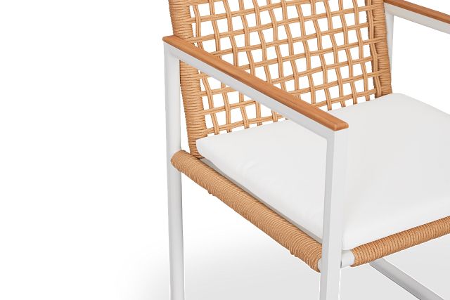 Sunrise White Teak Arm Chair