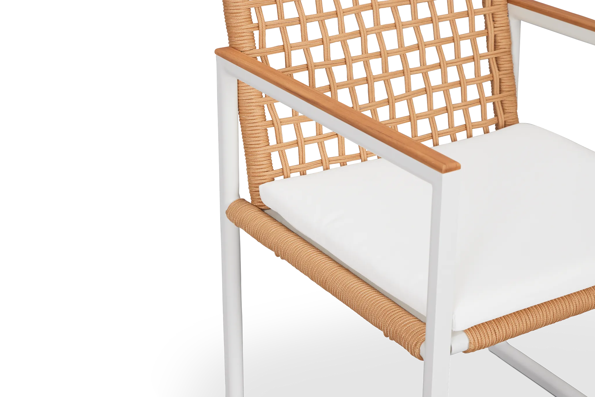 Sunrise White Teak Arm Chair