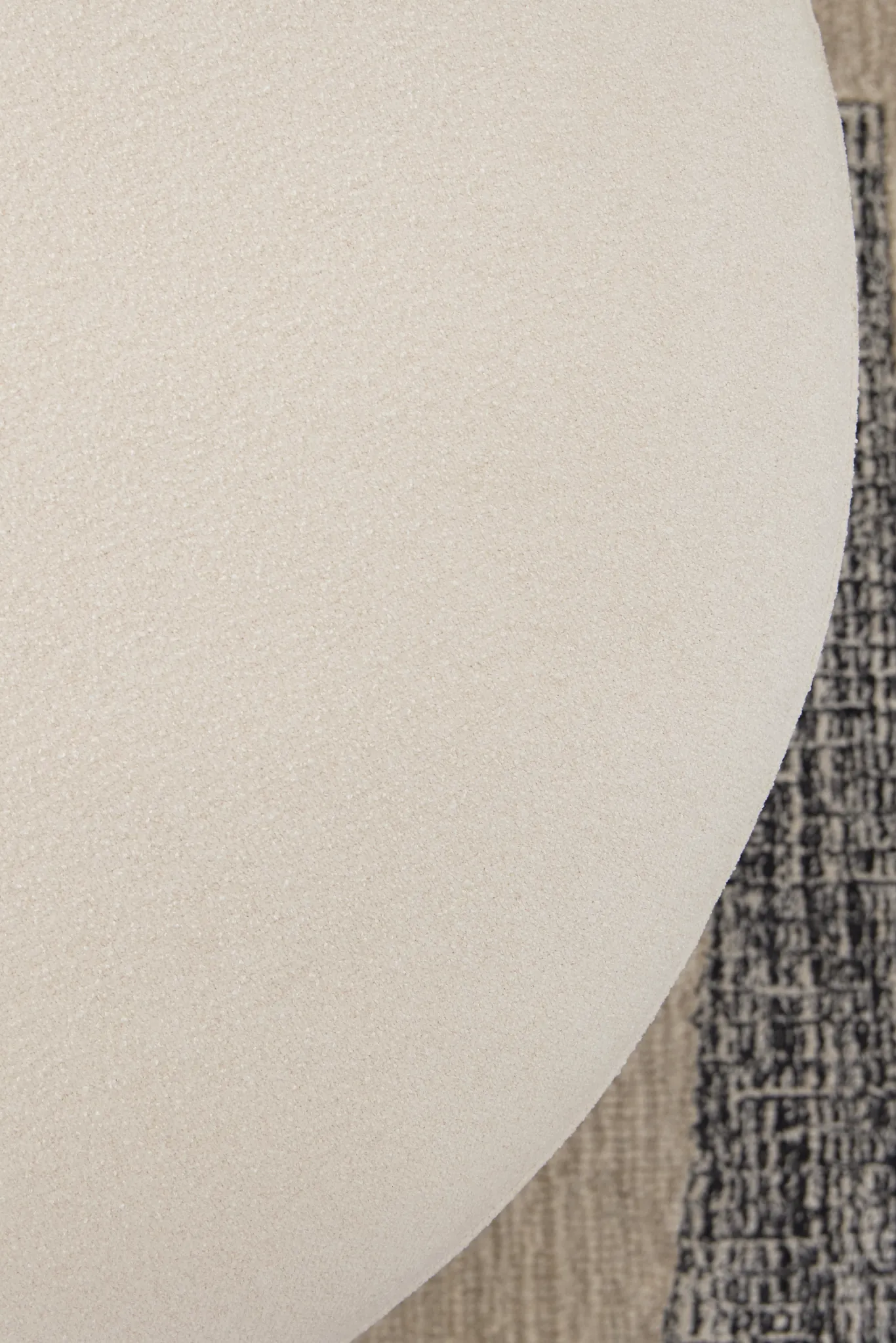 Presley White Fabric Ottoman