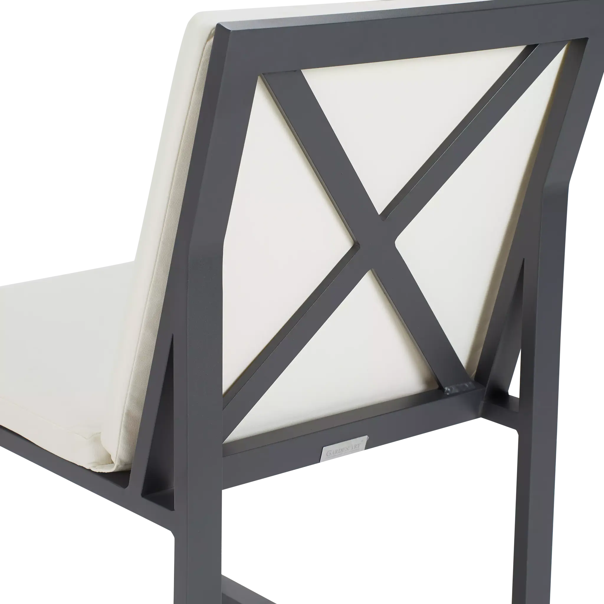 Linear Dark Gray White 110" Aluminum Table & 4 Cushioned Side Chairs Linear Dark Gray White 110" Aluminum Table & 4 Cushioned Side Chairs