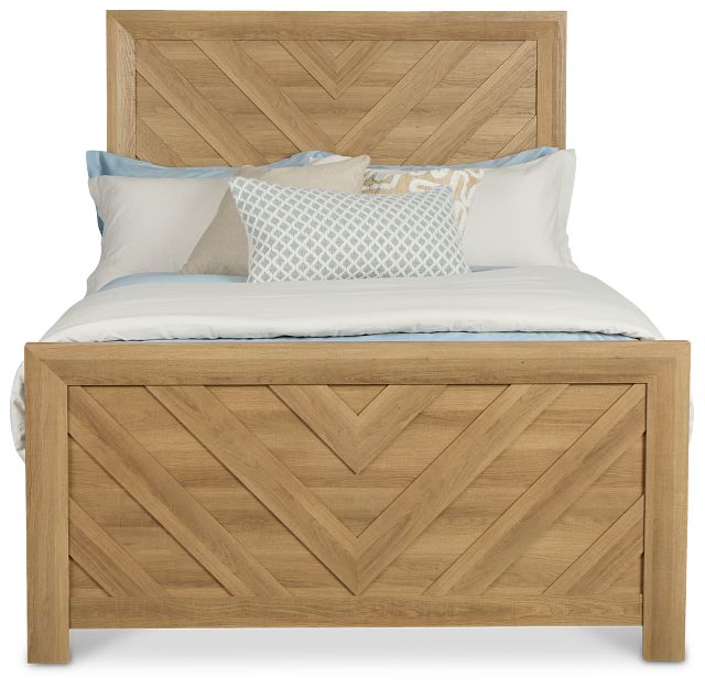 Delray Light Tone Panel Bed