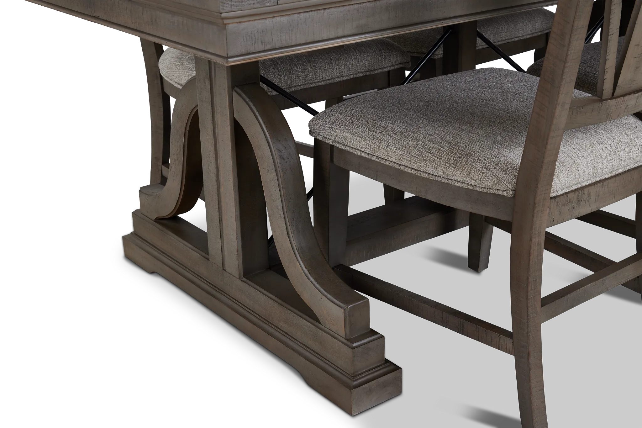 Heron Cove Light Tone Trestle Rectangular Table & 4 Wood Chairs