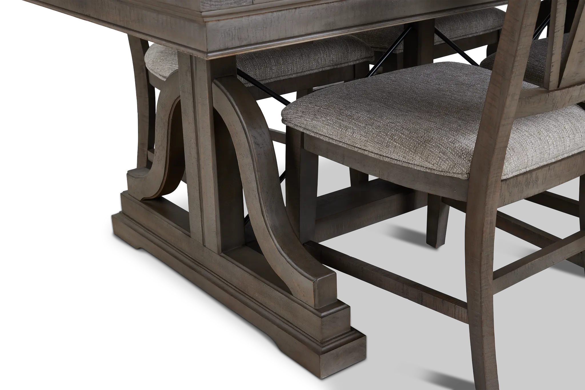 Heron Cove Light Tone Trestle Rectangular Table & 4 Wood Chairs Heron Cove Light Tone Trestle Rectangular Table & 4 Wood Chairs