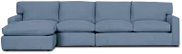 Hudson Blue Fabric Small Left Chaise Sectional