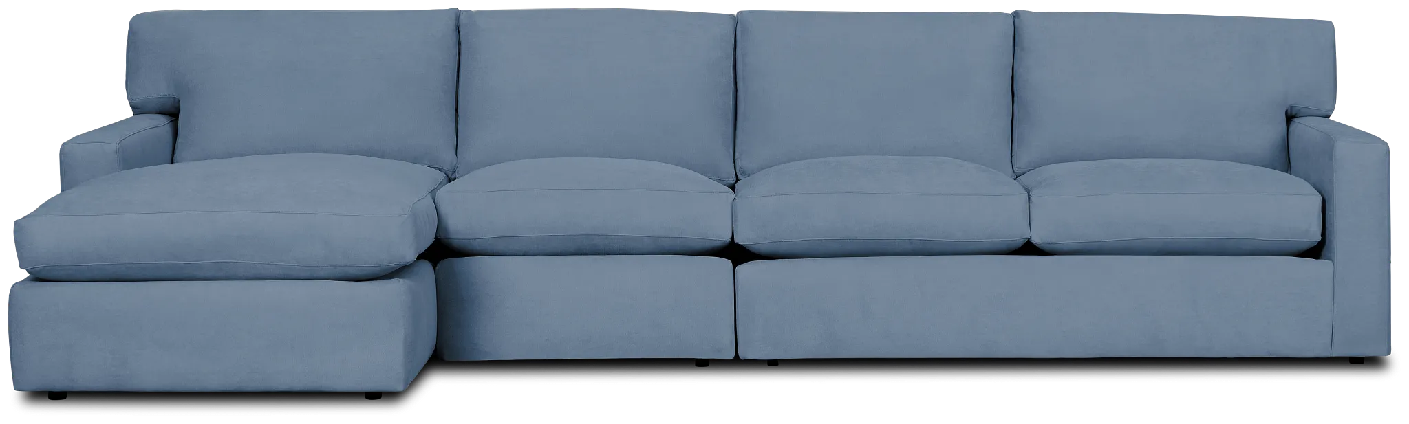 Hudson Blue Fabric Small Left Chaise Sectional