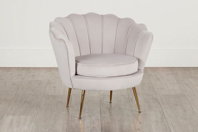 Lily Light Gray Velvet Accent Chair