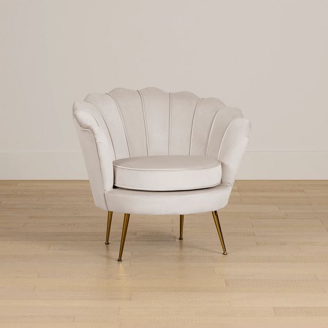 Lily Light Gray Velvet Accent Chair