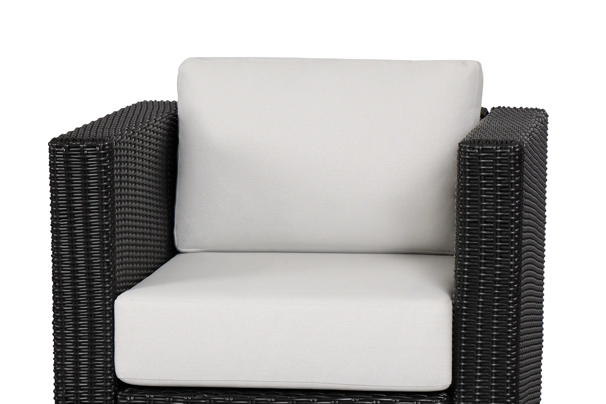 Montecito Black Swivel Chair With Light Beige Cushions Montecito Black Swivel Chair With Light Beige Cushions