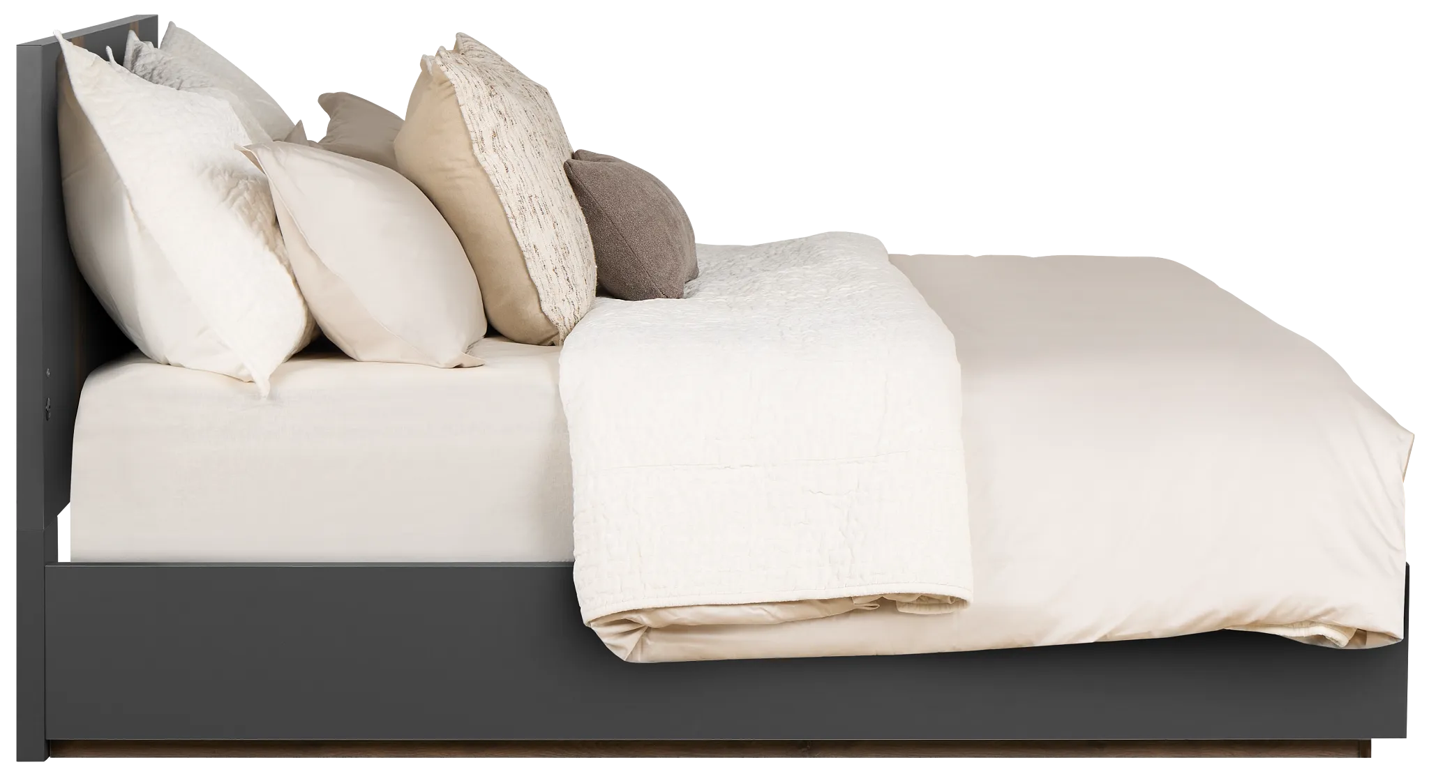 Brasilia Gray Platform Bed With Speaker