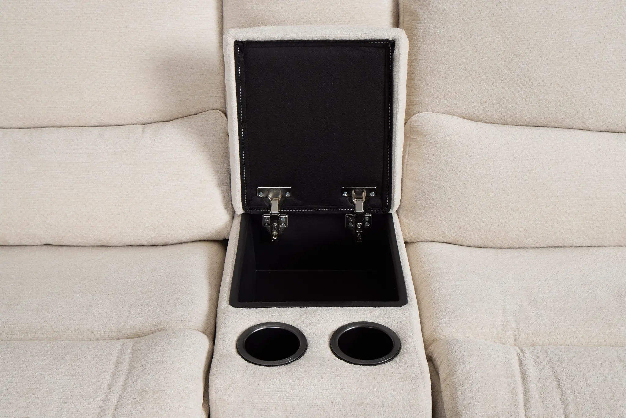 Bennett Light Beige Fabric Large Triple Power Reclining Two-arm Sectional Bennett Light Beige Fabric Large Triple Power Reclining Two-arm Sectional