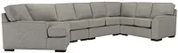 Austin Gray Fabric Large Left Cuddler Sectional