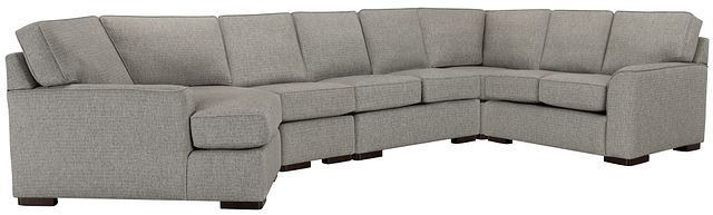 Austin Gray Fabric Large Left Cuddler Sectional