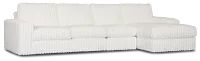 Teddy White Fabric Small Right Chaise Sectional