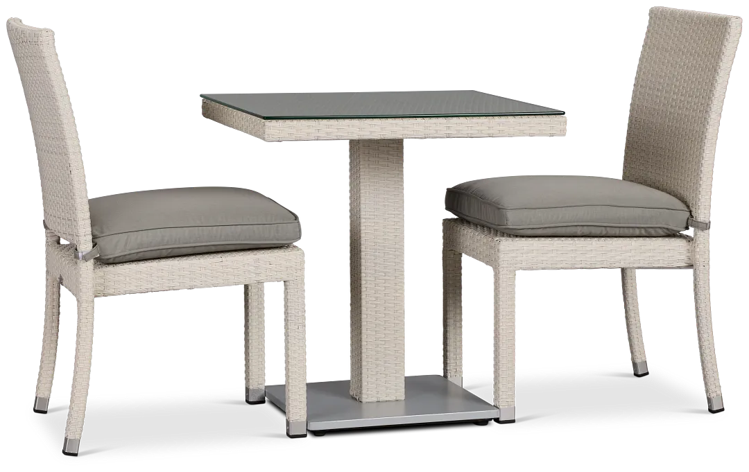 Bahia Gray 27" Square Table & 2 Chairs
