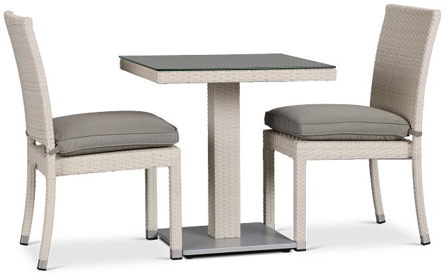 Bahia Gray 27" Square Table & 2 Chairs