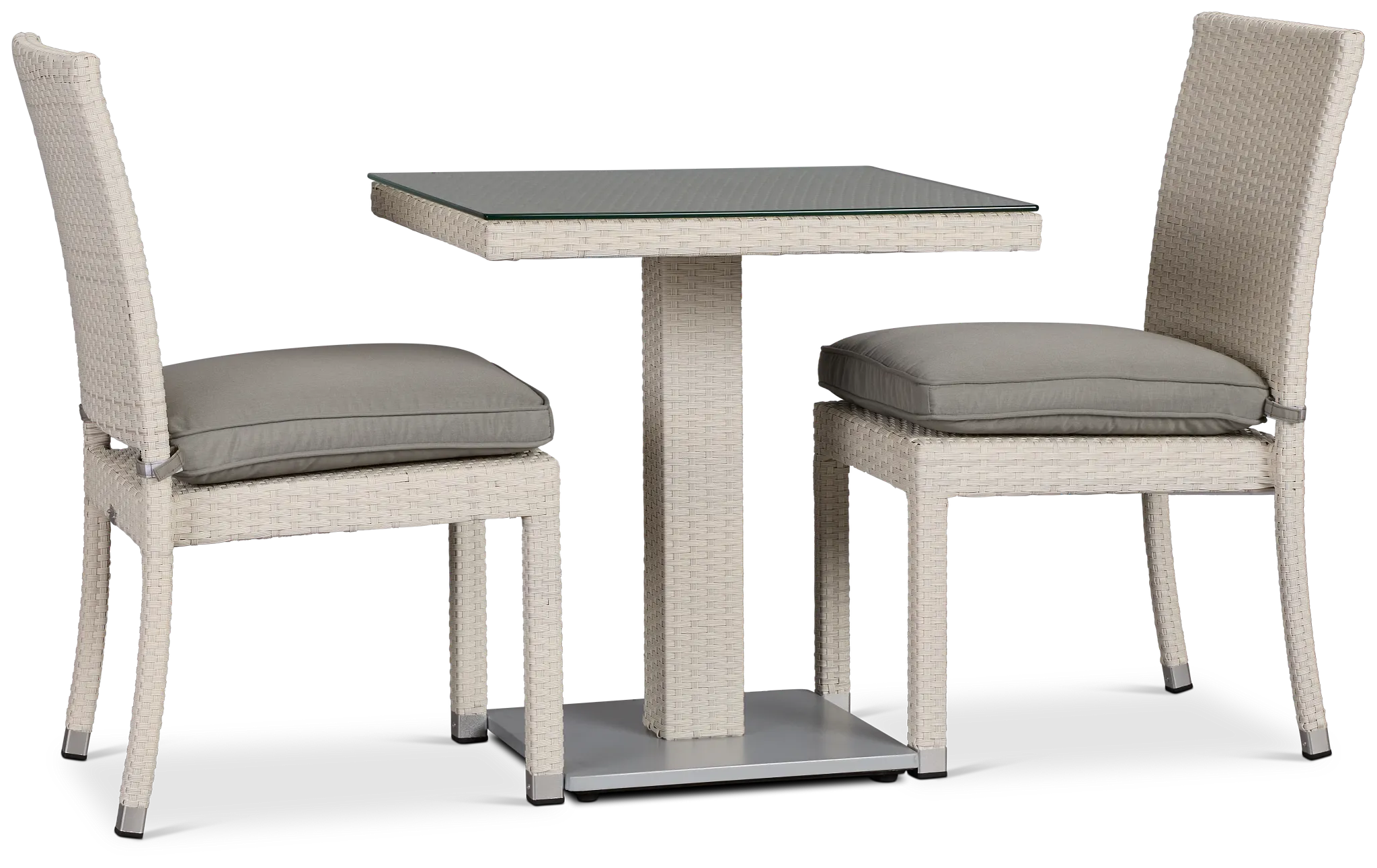 Bahia Gray 27" Square Table & 2 Chairs