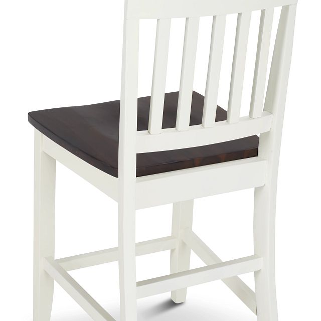 Santos White Two-tone High Table, 4 Barstools & High Bench