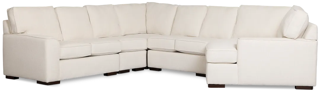Sinclair Light Beige Fabric Large Right Cuddler Sectional