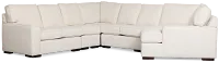 Sinclair Light Beige Fabric Large Right Cuddler Sectional