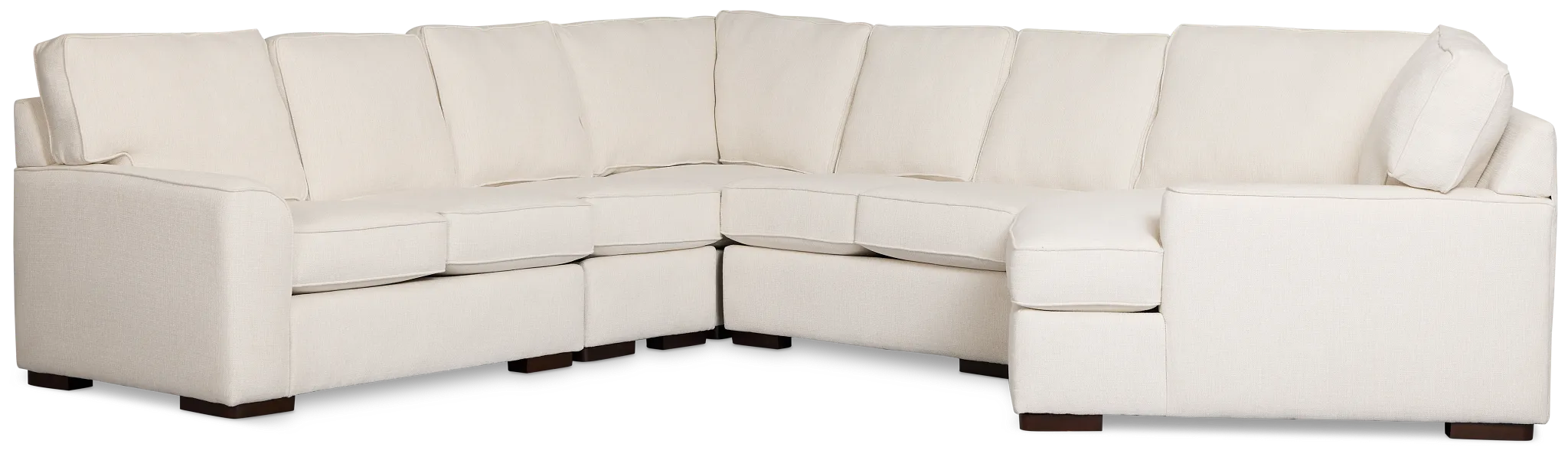 Sinclair Light Beige Fabric Large Right Cuddler Sectional