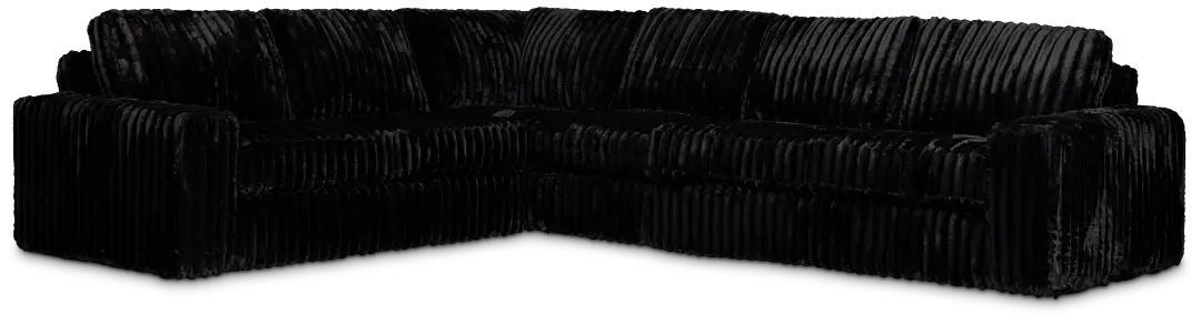Teddy Black Fabric Medium Two-arm Sectional Teddy Black Fabric Medium Two-arm Sectional